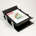Double Letter Tray - Black Leather